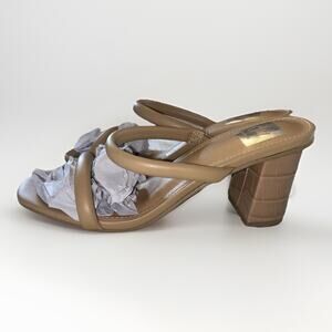 Dolce Vita Halsty Double Strap Slip On Heeled Sandal Casual nude Beige Size 7